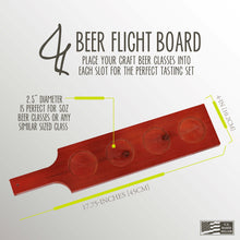 Load image into Gallery viewer, Beer Sampler Board Paddle - Dark Beer Flight Tray with 4 Sample Slots
