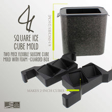 Load image into Gallery viewer, Ice Cube Maker 2ct Cubes - Square Ice Cube Mold Box Silicone 1pk Set
