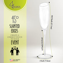 Load image into Gallery viewer, Champagne Flutes Set - 4pk Tall Slanted Edge Champagne Flute Glasses
