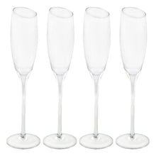 Load image into Gallery viewer, Champagne Flutes Set - 4pk Tall Slanted Edge Champagne Flute Glasses
